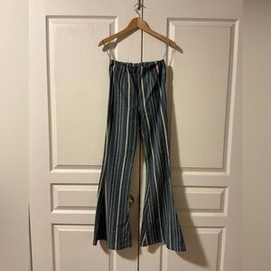 Free People Pull-On Striped Flares, XS